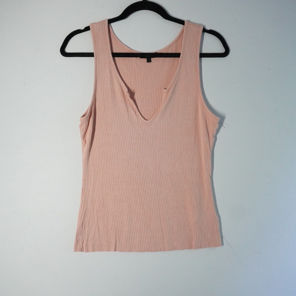 The Range Ribbed Tank Top Sleeveless V Neck Women's Medium Blush Pink